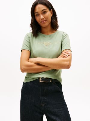 Embroidered Laurel Leaf Logo T-Shirt, Desert Olive