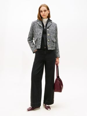 High-Rise Wide Leg Trouser Jean, Black Rinse