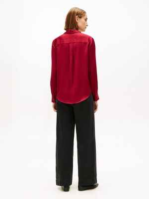 Relaxed Textured Stretch Satin Shirt | Tommy Hilfiger