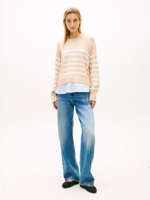 Женские свитеры Tommy Hilfiger Layered-Look Lightweight Stripe Sweater — фото 3