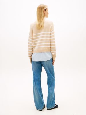 Женские свитеры Tommy Hilfiger Layered-Look Lightweight Stripe Sweater — фото 4