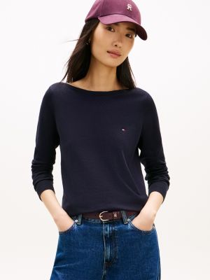 Boatneck Sweater, Navy