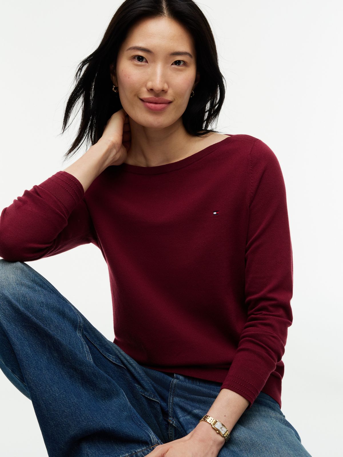 Boatneck Sweater — Burgundy