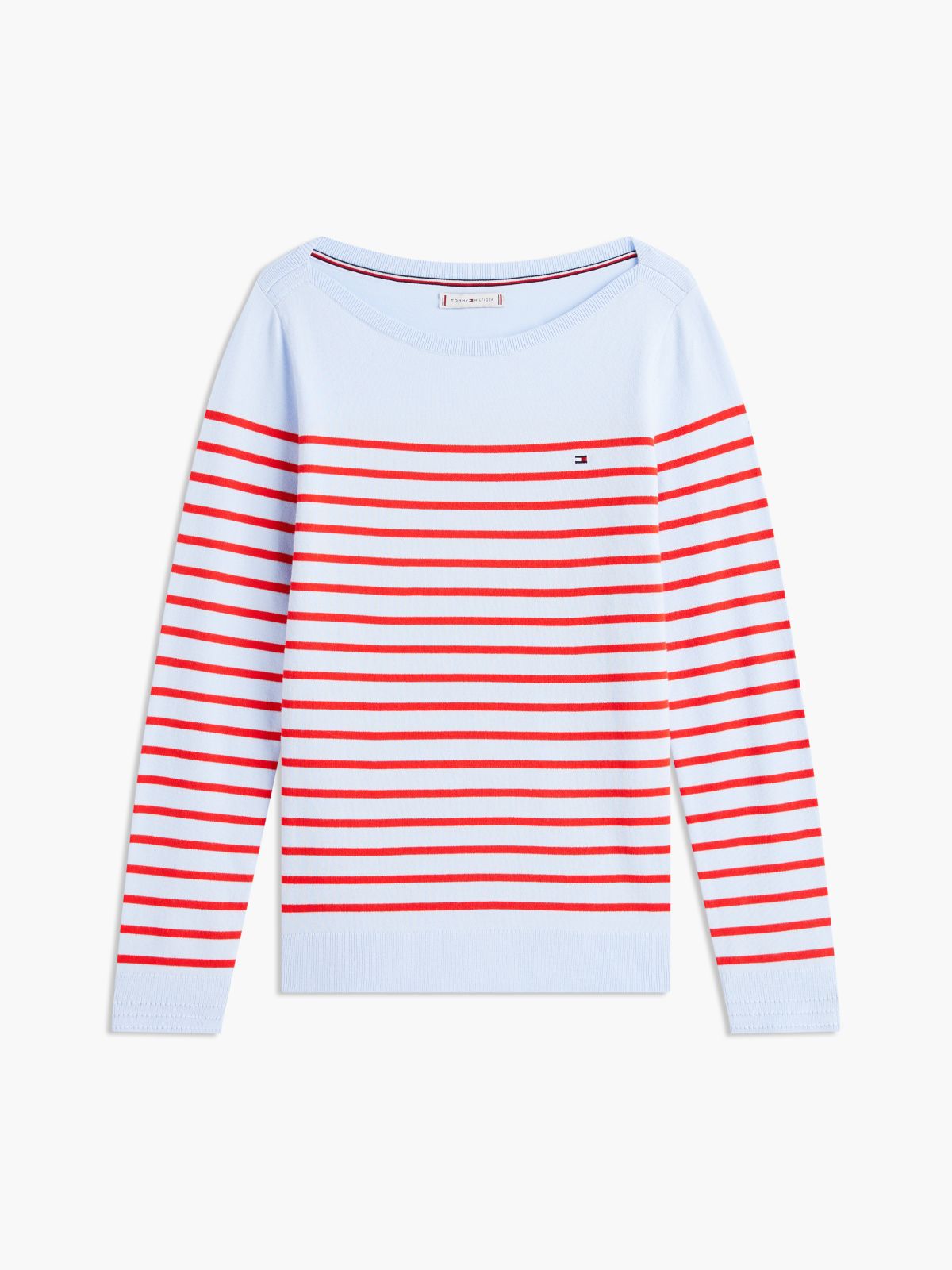 Striped Boatneck Sweater — Sweet Blue