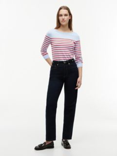 Striped Boatneck Sweater — Sweet Blue 2