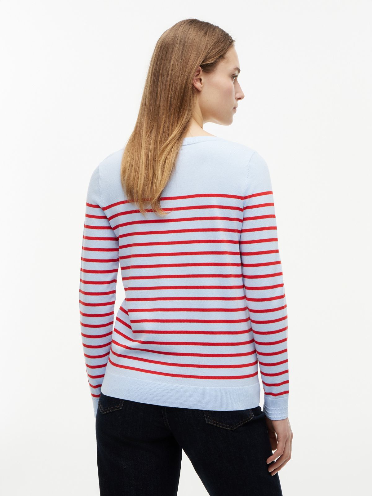 Striped Boatneck Sweater — Sweet Blue