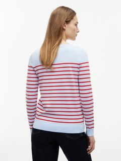 Striped Boatneck Sweater — Sweet Blue 4