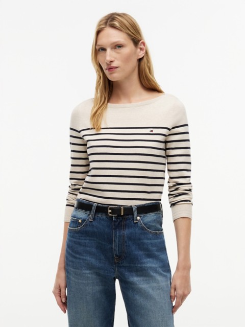 Женские свитеры Tommy Hilfiger Striped Boatneck Sweater