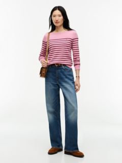 Striped Boatneck Sweater — Mystic Pink 2