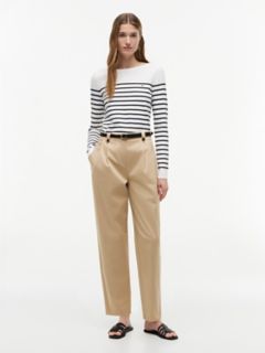 Striped Boatneck Sweater — Ecru 2