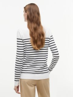 Striped Boatneck Sweater — Ecru 4