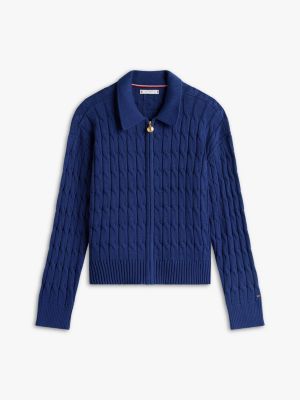 Женские кардиганы Tommy Hilfiger Boxy Fit Cable Knit Zip Cardigan — фото 5
