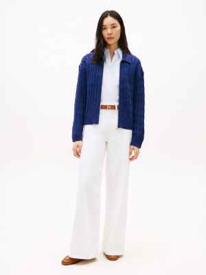 Женские кардиганы Tommy Hilfiger Boxy Fit Cable Knit Zip Cardigan — фото 3
