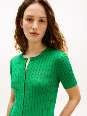 Short-Sleeve Cable Knit Cardigan | Tommy Hilfiger