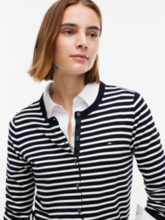 Lightweight Striped Cardigan — Navy Blue 3