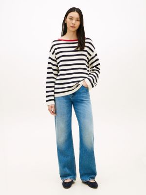 Женские свитеры Tommy Hilfiger Breton Stripe Pointelle Boatneck Sweater — фото 3