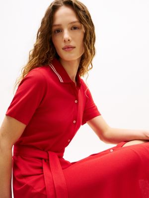 Tommy Hilfiger Belted Tipped Midi Polo Dress — фото 2