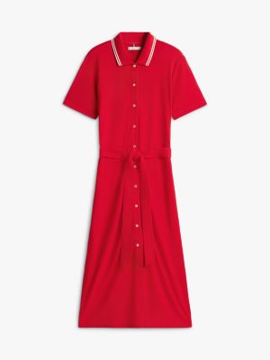 Tommy Hilfiger Belted Tipped Midi Polo Dress — фото 5