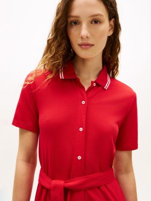 Tommy Hilfiger Belted Tipped Midi Polo Dress — фото 3