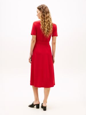 Tommy Hilfiger Belted Tipped Midi Polo Dress — фото 4