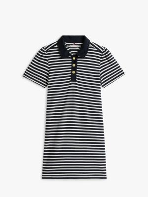 Tommy Hilfiger Gold-Button Striped Interlock Polo Dress — фото 5
