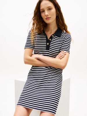 Tommy Hilfiger Gold-Button Striped Interlock Polo Dress — фото 3