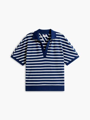 Relaxed Fit Heathered Stripe Polo | Tommy Hilfiger USA