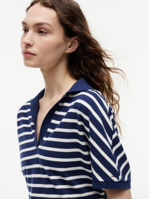 Женские топы Tommy Hilfiger Relaxed Fit Heathered Stripe Polo — фото 3