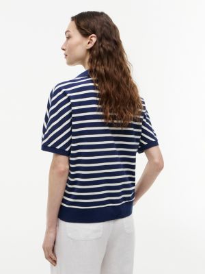 Женские топы Tommy Hilfiger Relaxed Fit Heathered Stripe Polo — фото 4