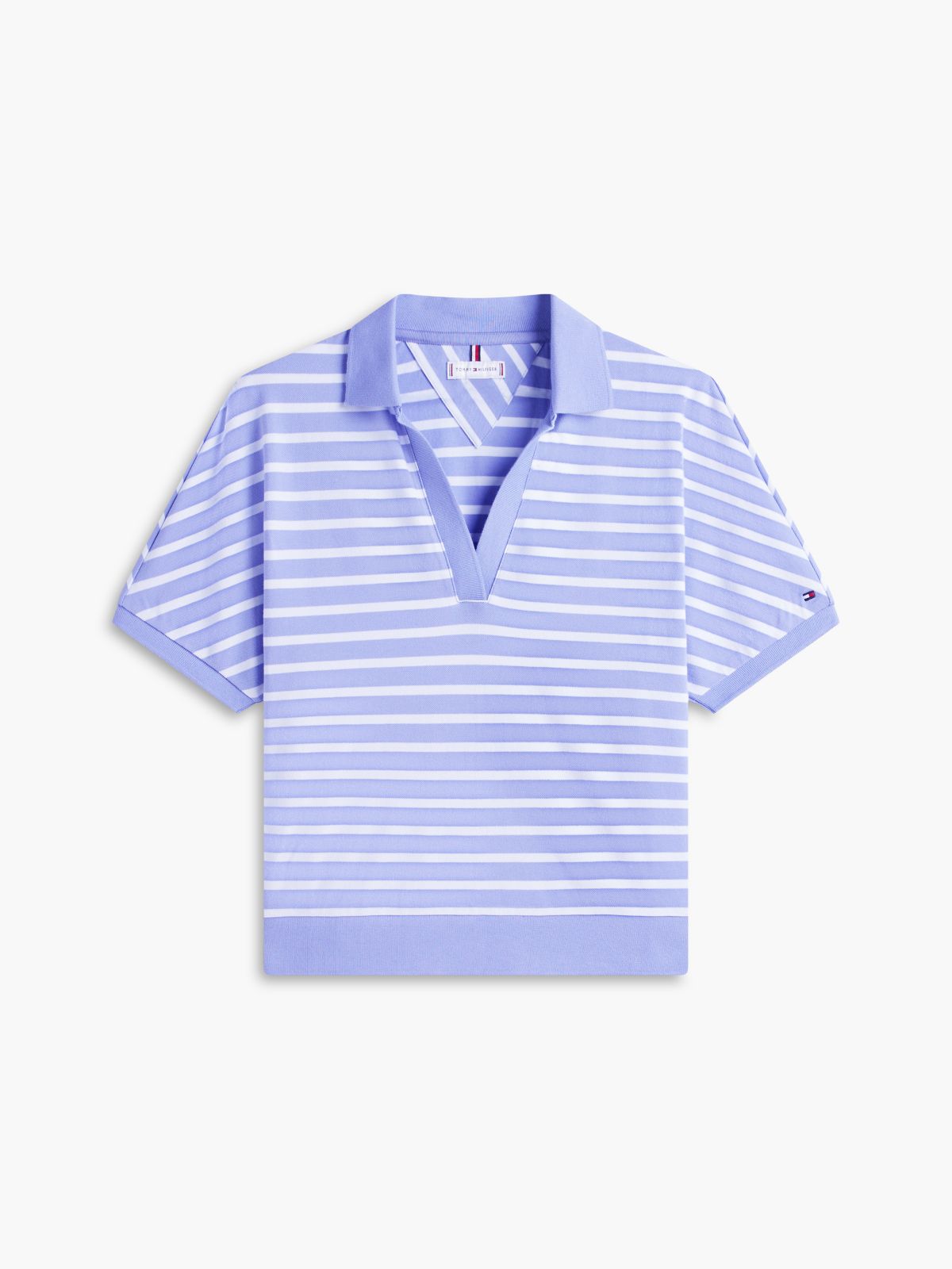 Relaxed Fit Heathered Stripe Polo — Thunder Lilac Stripe