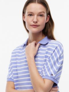 Relaxed Fit Heathered Stripe Polo — Thunder Lilac Stripe 3