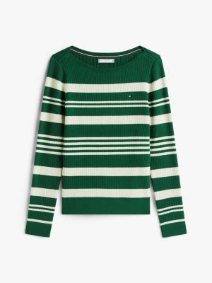 Stripe Boatneck Rib-Knit Sweater | Tommy Hilfiger