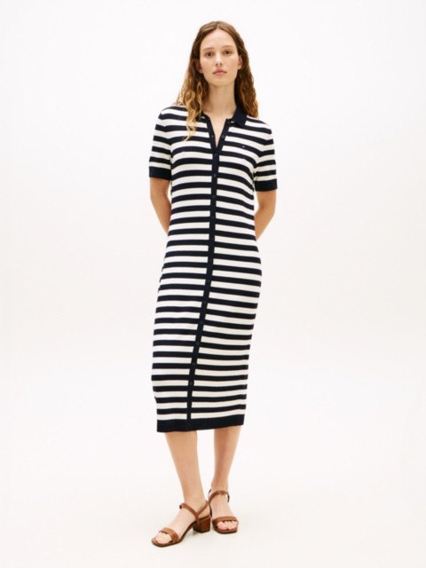 Женские платья Tommy Hilfiger Stripe Lightweight Polo Sweater Dress