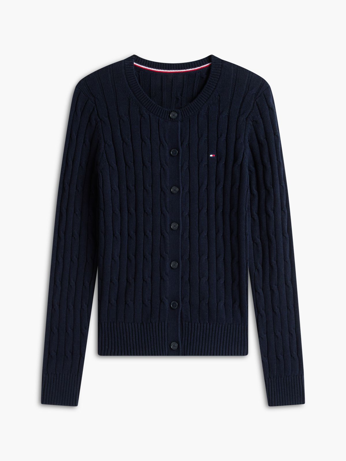 Cable Knit Cardigan — Navy Blue