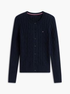 Cable Knit Cardigan — Navy Blue 5