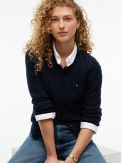 Cable Knit Cardigan — Navy Blue 3