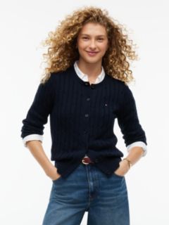 Cable Knit Cardigan — Navy Blue 1