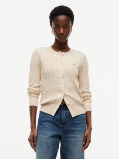 Cable Knit Cardigan — Beige Heather 1