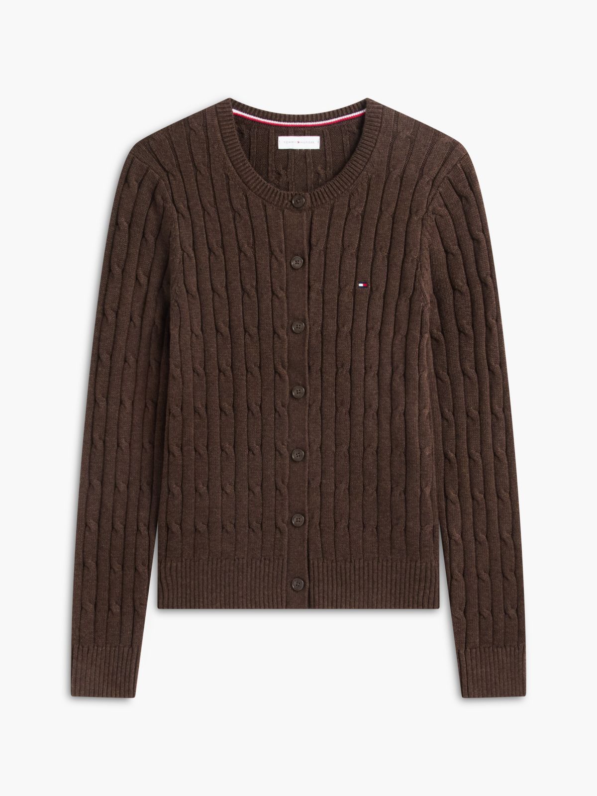 Cable Knit Cardigan — Brown