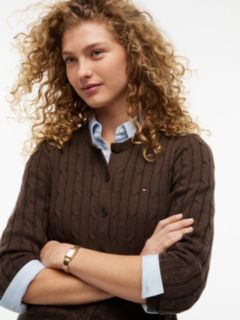 Cable Knit Cardigan — Brown 3