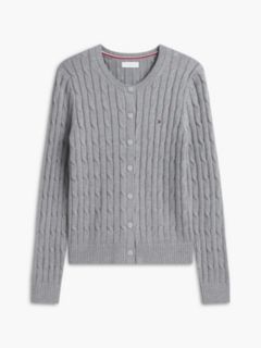 Cable Knit Cardigan — Grey Heather 5