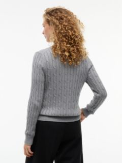 Cable Knit Cardigan — Grey Heather 4