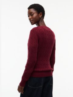 Cable Knit Cardigan — Burgundy 4