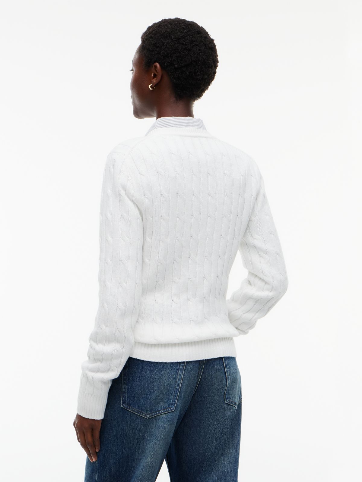 Cable Knit Cardigan — Ecru