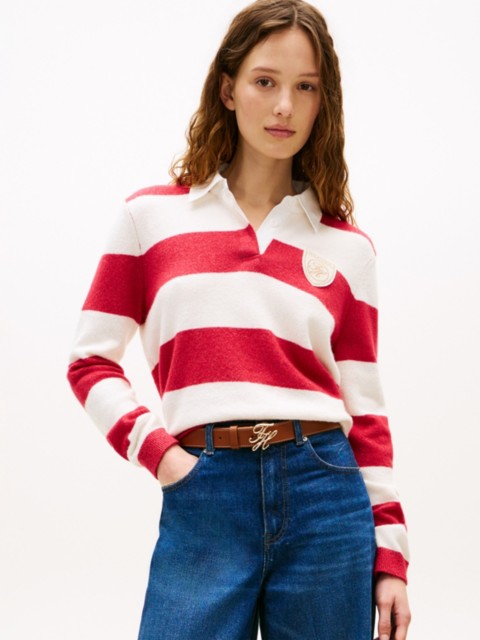 Женские свитеры Tommy Hilfiger Rugby Stripe Sweater Polo