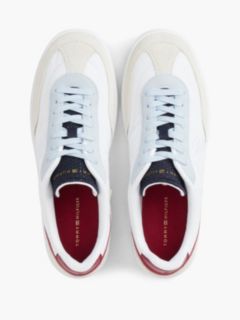 Monogram Mixed-Media Skater Sneaker — White/Sky Blue 3