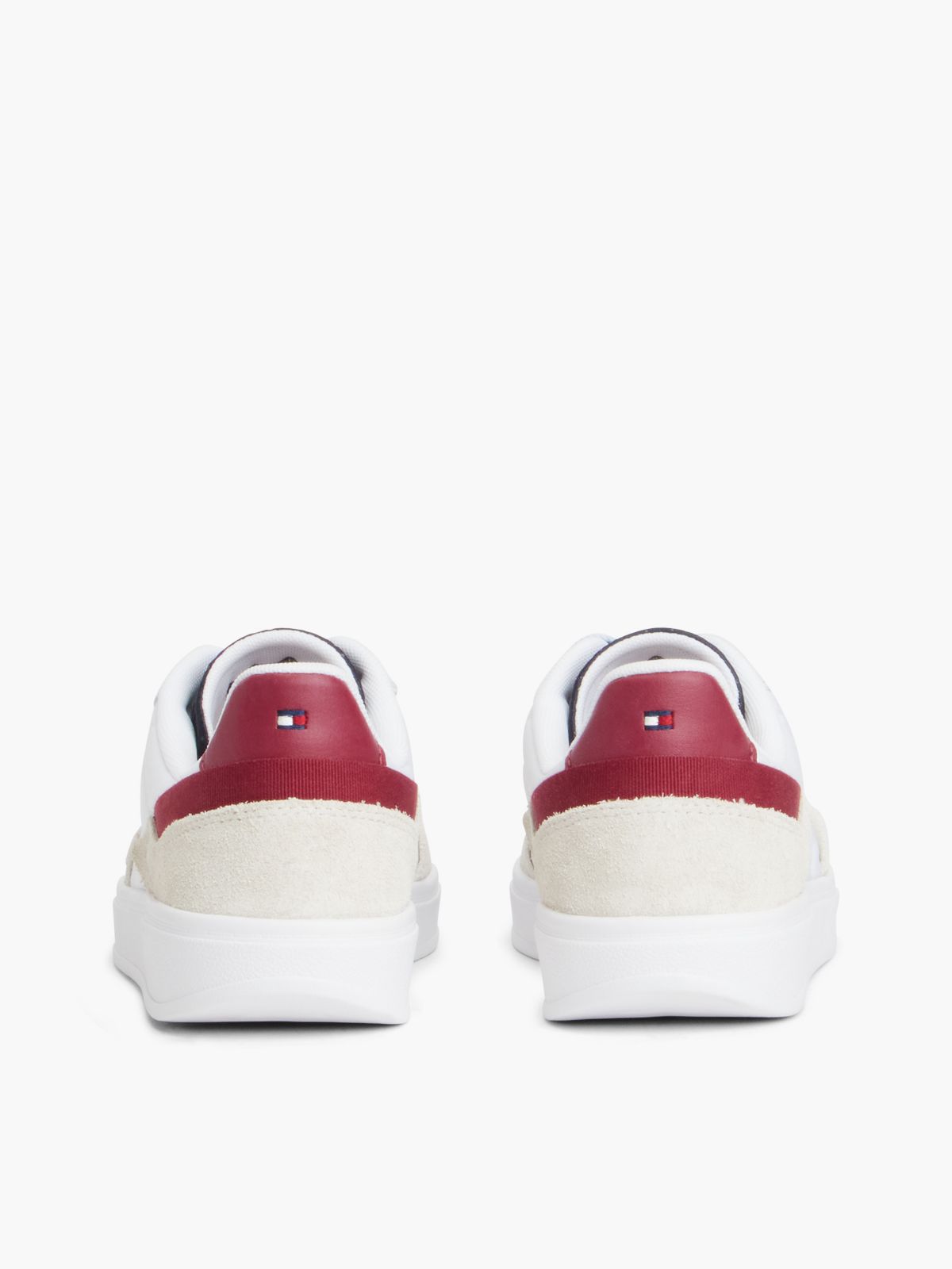 Monogram Mixed-Media Skater Sneaker — White/Sky Blue
