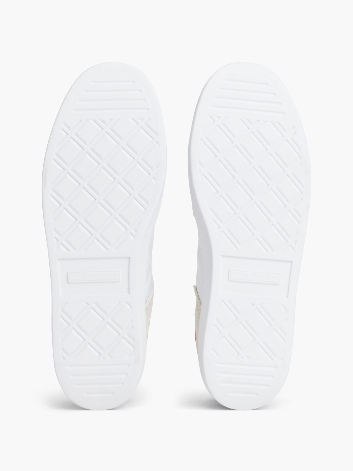 Monogram Mixed-Media Skater Sneaker — White/Sky Blue