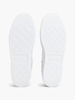 Monogram Mixed-Media Skater Sneaker — White/Sky Blue 5