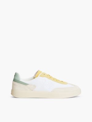 Monogram Mixed-Media Skater Sneaker, Muslin